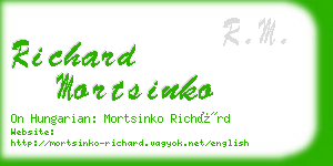 richard mortsinko business card